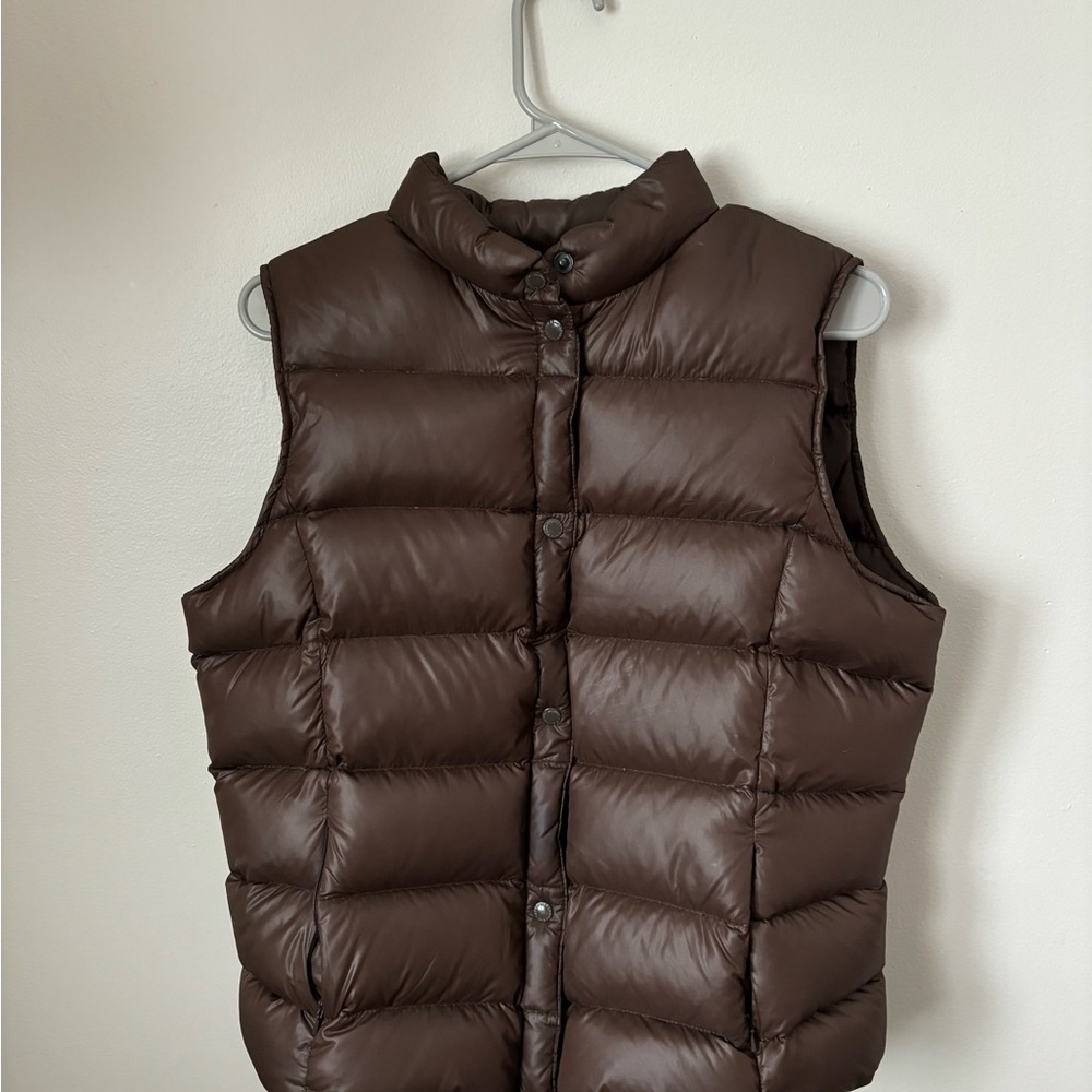 Lands' End Dark Brown Puffer Vest